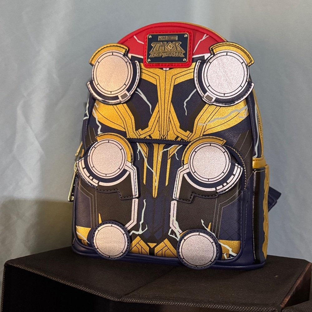 Loungefly Blue, Black & Gold Thor: Love and Thunder Mini Backpack